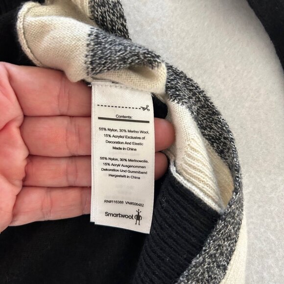 Smartwool Sweater Base Layer Women Black Gray Shadow Pine Pocket Nylon Wool M - Picture 6 of 8